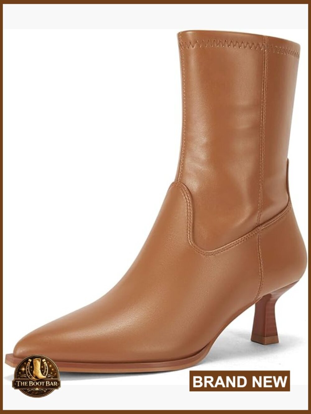 Pointed Toe Ankle Boots Stacked Kitten Low Heel Side Zipper Fall Booties
